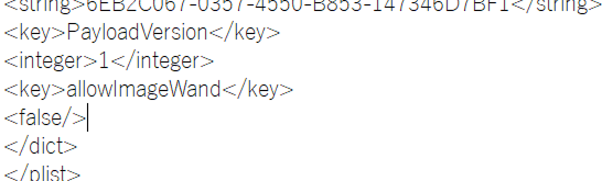 allowImageWandに<false/>を追加した画面キャプチャ