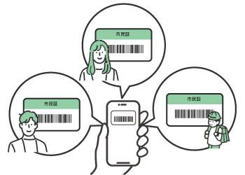 家族カードを複数枚管理している様子。