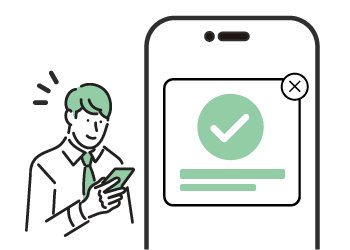 アプリ上でポップアップが表示されている様子。