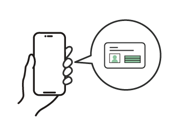 スマートフォンにデジタル市民証が表示されているイラスト