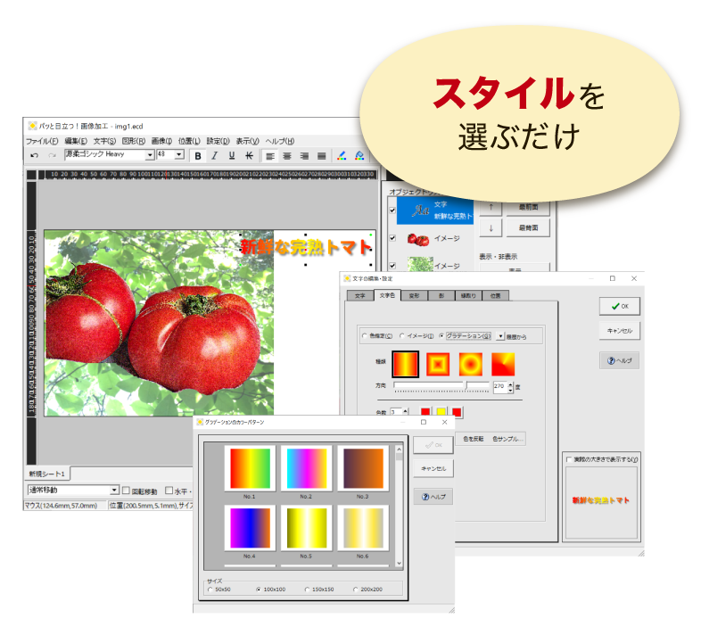 100種類以上のスタイルで自由自在