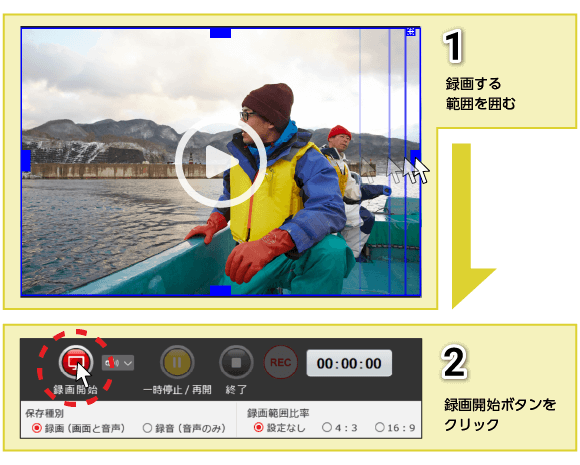 かんたんに録画できる