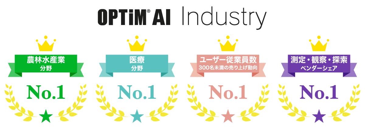 オプティムのAIソリューションが4部門で市場シェアNo.1を獲得